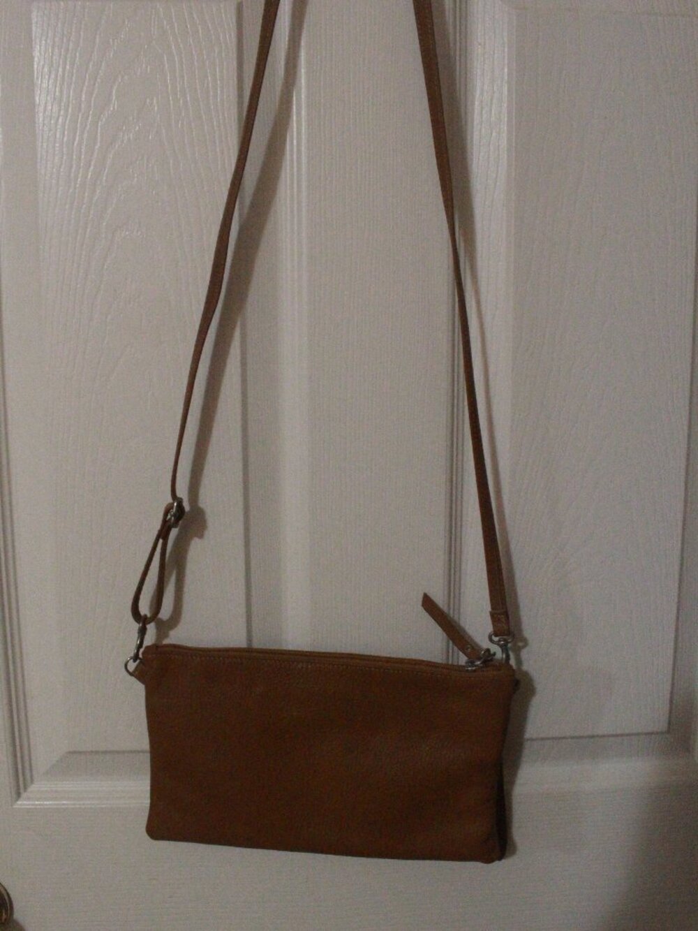 Moscardini Firenze Cognac Italian Leather Crossbody Wristlet